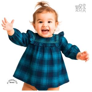 Cat & Jack Baby Plaid Dress in Purple and Teal